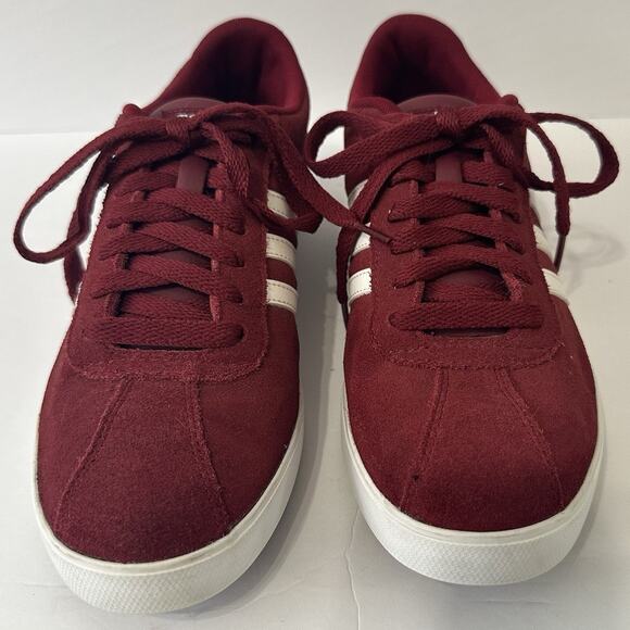 adidas Neo Courtset Sneakers size US 8.5 Red Suede White Stripes - Picture 5 of 8